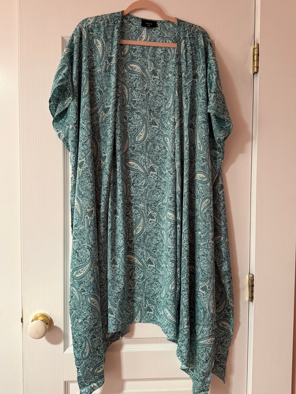 VICI Teal Paisley Lightweight Open-Front Tunic